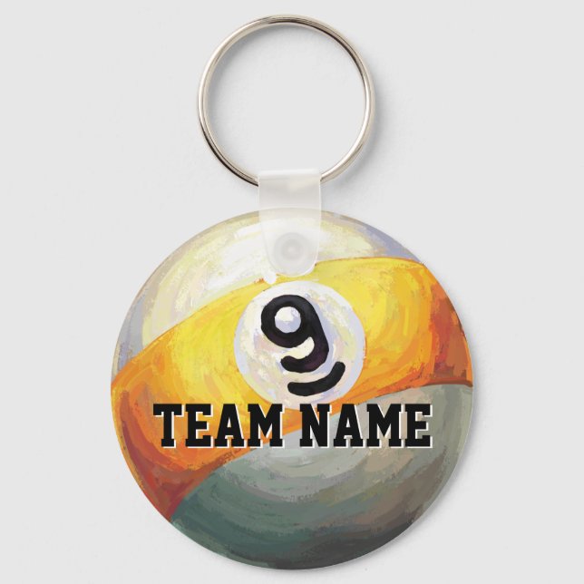 Chaveiro 9 Ball Custom Team Name (Frente)