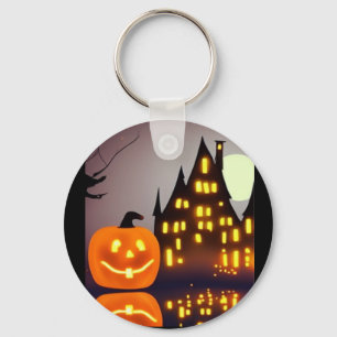 Chaveiro A abóbora e a casa divertida do Halloween