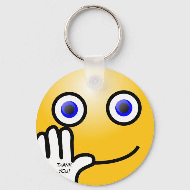 Chaveiro A acenar o emoticon a obrigado! (Frente)