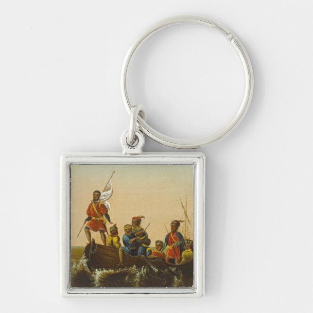Chaveiro A aterragem de Columbo, c.1837 (óleo em canvas) (Frente)