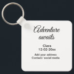 Chaveiro A aventura começa a adicionar nome data ano local<br><div class="desc">Design</div>