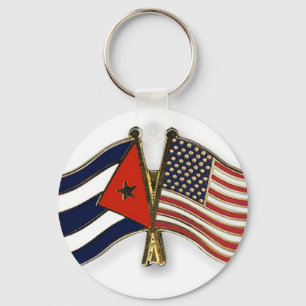 Chaveiro A bandeira cubana e a bandeira americana