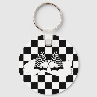 Chaveiro A Bandeira de Xadrez e Carros de Corrida