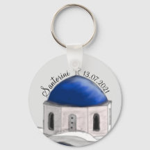 A cadeia chave Santorini Blue Dome.