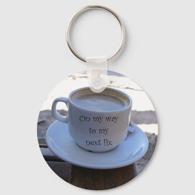 Chaveiro "A caminho do meu próximo conserto" Coffee Cup Key (Frente)
