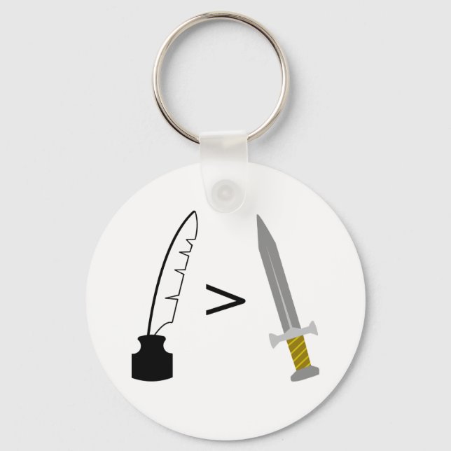 Chaveiro A Caneta é mais poderosa que a Espada (Frente)