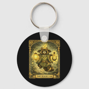 Chaveiro A Carta de Tarot do Mágico Tanuki Yokai Guaxinim