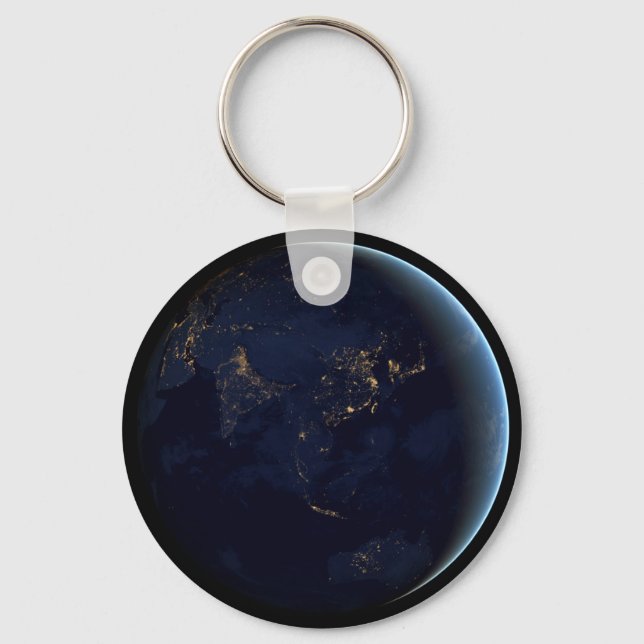 Chaveiro A Cidade da Terra Luz À Noite Na Ásia E Na Austrál (Frente)