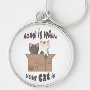 Chaveiro A citação engraçada de Home é onde seu gato está