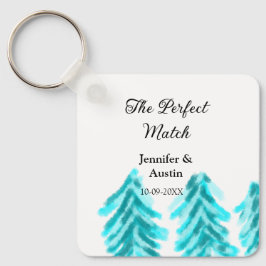 Chaveiro A combinação perfeita do casamento do pinheiro azu