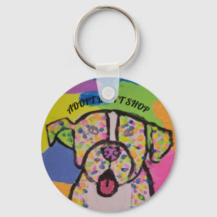 Chaveiro a corrente chave do pitbull colorido "adota não
