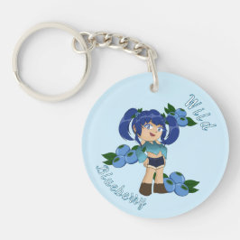 Chaveiro A Customized Key Chain with Cute Blueberry Chibi