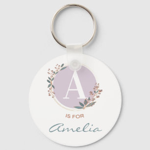 Chaveiro A é para Amelia (ou Nome Personalizado) Baby Girl 