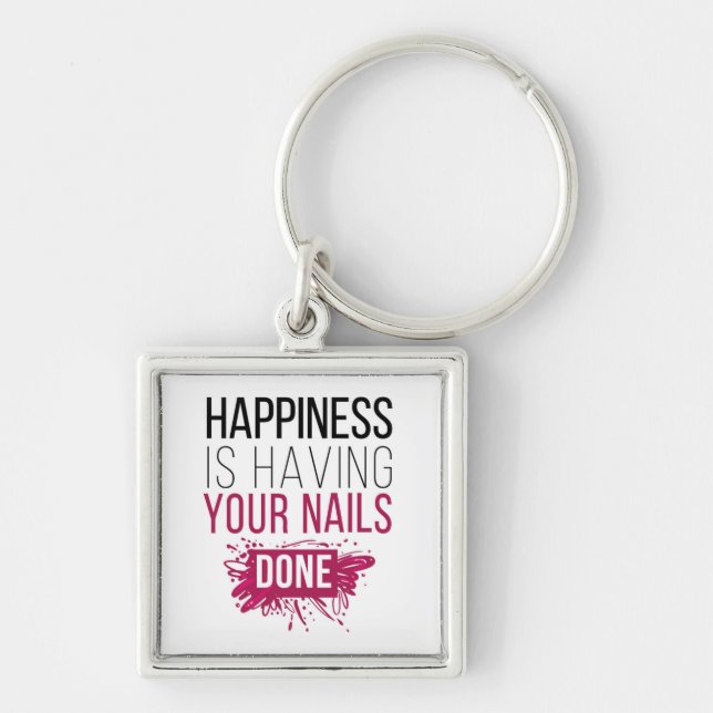 Chaveiro A felicidade bonito está tendo suas unhas feitas (Frente)