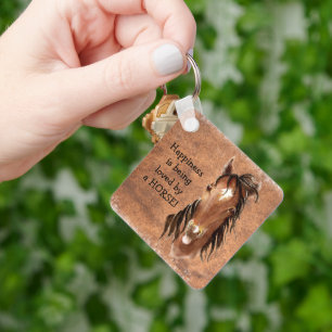 Chaveiro A felicidade é amada por um costume HORSE