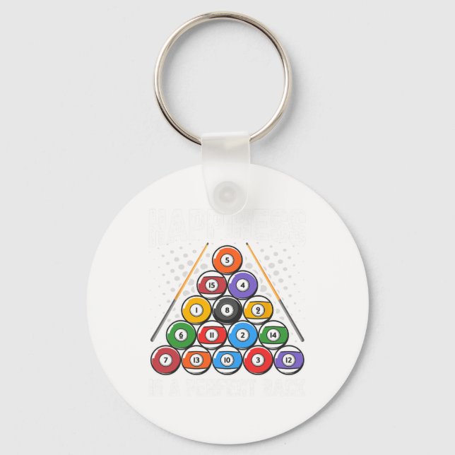 Chaveiro A Felicidade É Um Rack Perfeito - Snooker Billiard (Frente)