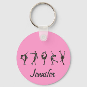 Chaveiro A figura patinadores, rosa, cinza personaliza
