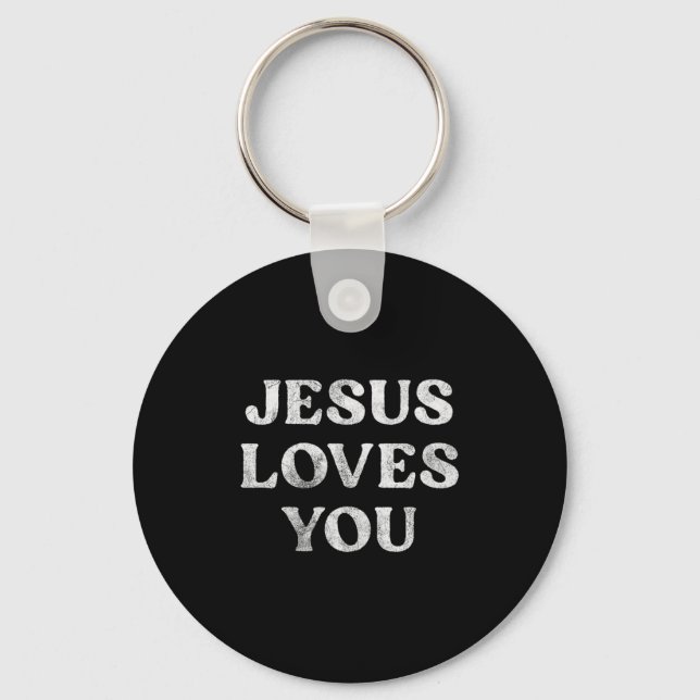 Chaveiro A Frase Jesus Te Ama Em Um Tri-blend Premium  (Frente)