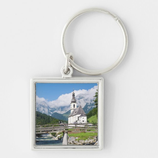 Chaveiro A igreja paroquial de Ramsau na Baviera, Alemanha (Frente)