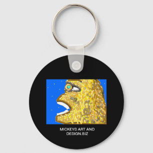 Chaveiro A imagem do macacos dirige, com cabelo amarelo, o