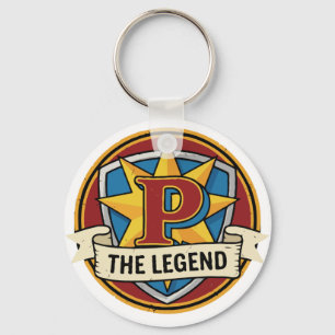 Chaveiro A Lenda Monograma P - Super Gamer Herói Personaliz