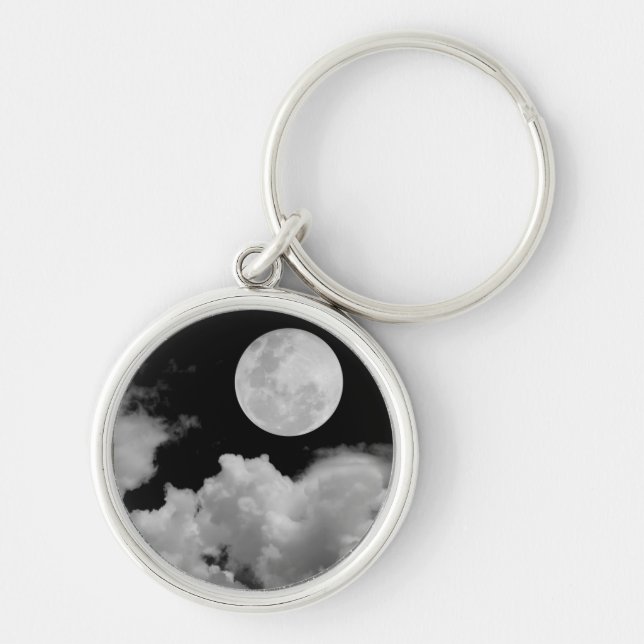 CHAVEIRO A LUA CHEIA NUBLA-SE PRETO E BRANCO (Frente)