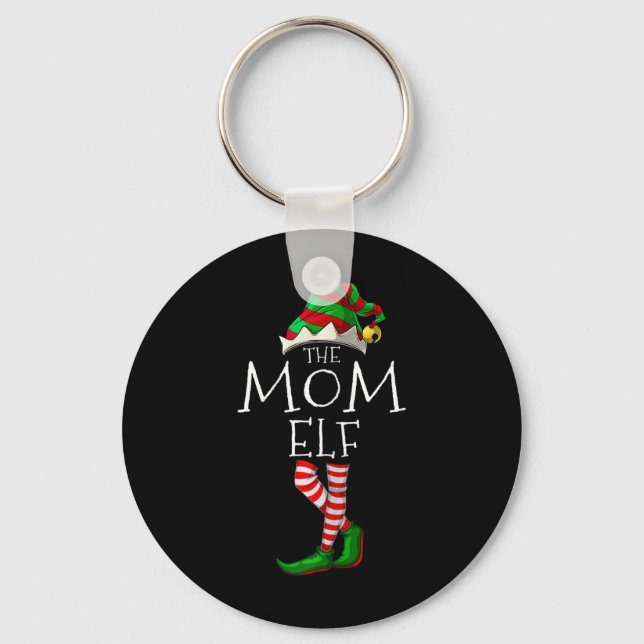 Chaveiro A Mãe Elf Divertida Pajama Familiar de Natal (Frente)