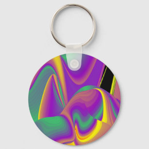 Chaveiro A Mágica das Cores, Abstrato 3D Rainbowart