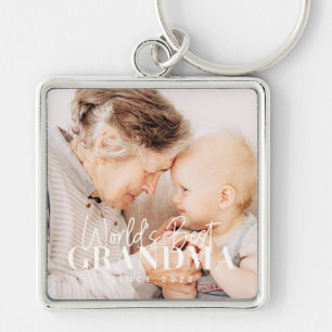 Chaveiro A melhor avó do mundo desde 20XX Foto simples em c