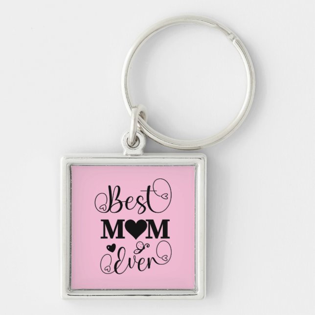 Chaveiro A Melhor Mãe Alguma Vez Típica Escrita A Rosa (Frente)