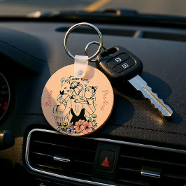 Chaveiro A melhor mãe de sempre, mãe, crianças e flores, pe