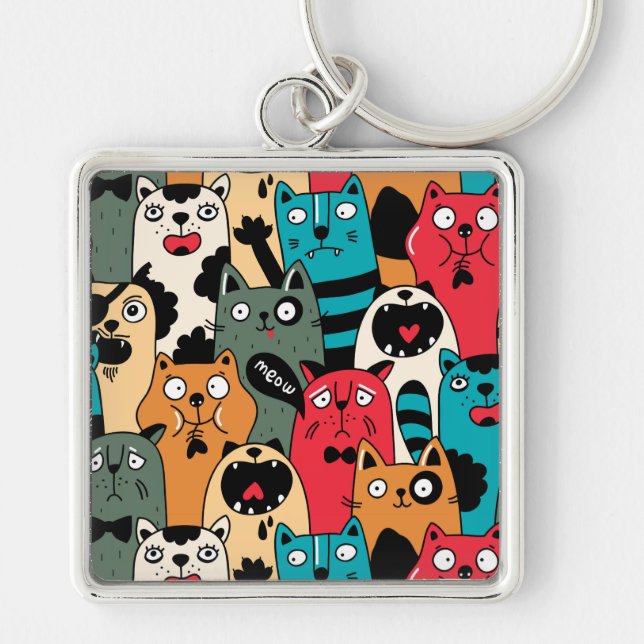 Chaveiro A multidão de gatos (Frente)