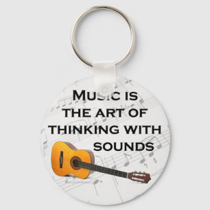 Chaveiro A música está pensando com guitarra sadia