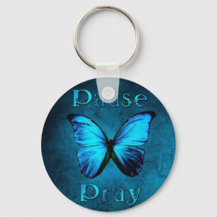 Chaveiro A pausa Pray a borboleta azul