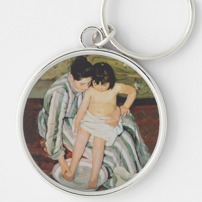 Chaveiro A Pintura do Banho de Mary Cassatt Child (Frente)