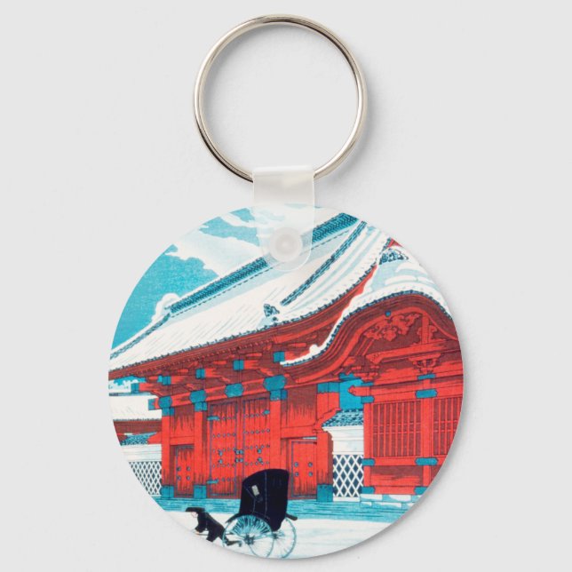 Chaveiro A Porta Vermelha de Hongo em Neve por Hiroaki Taka (Frente)