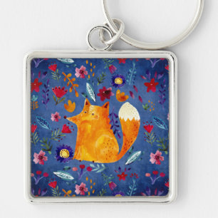 Chaveiro A Raposa Inteligente no Jardim Flor