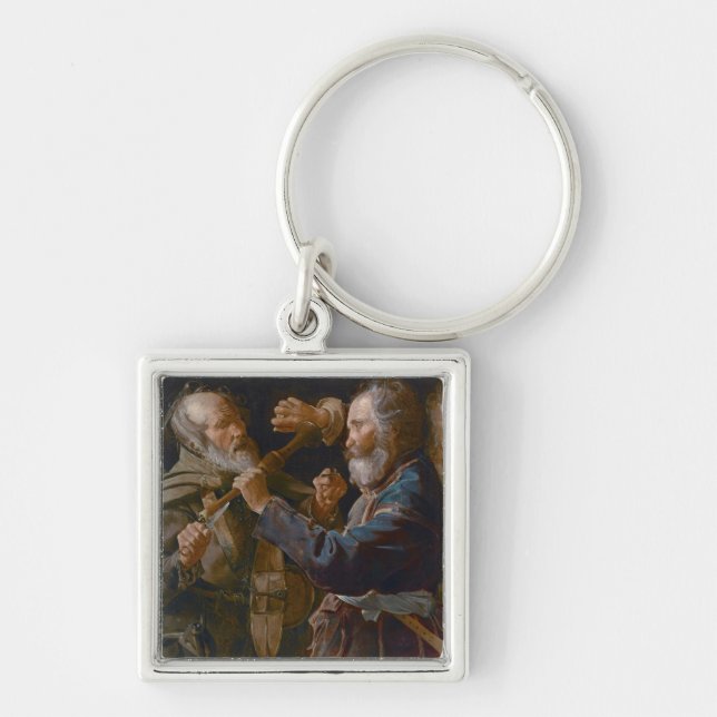 Chaveiro A rixa dos mendigos, c.1625-30 (óleo em canvas) (Frente)