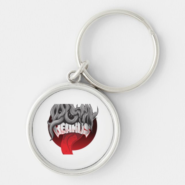 Chaveiro A round keychain with a design (Frente)