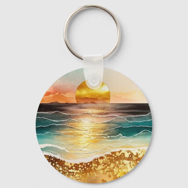 Chaveiro A Série Praia Aquarela Design 3 (Frente)