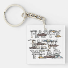 Chaveiro a smart happy new year design for cars lovers