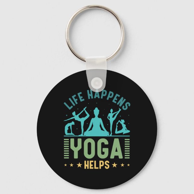 Chaveiro A Vida Acontece Yoga Ajuda _13  (Frente)