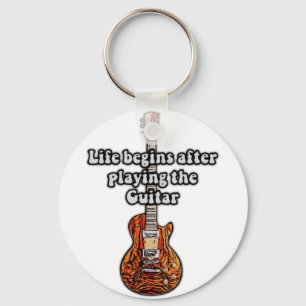 Chaveiro A vida começa depois de tocar guitarra.