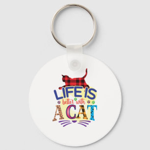 Chaveiro A Vida De Arte De Gato É Melhor Com Um Gato