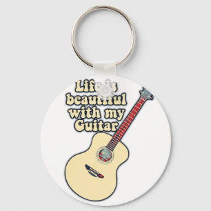 Chaveiro A vida é bela com o meu violão. Palavras positivas