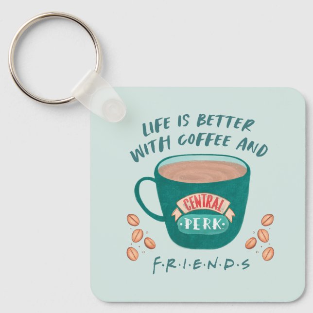 Chaveiro A vida é melhor com café e amigos™ (Frente)