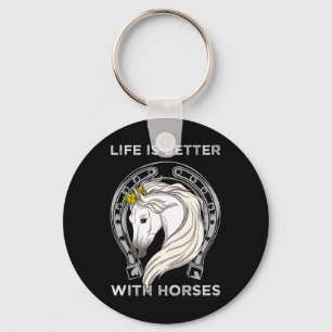 Chaveiro A Vida É Melhor Com Cavalos Que Eu Choro Equestres
