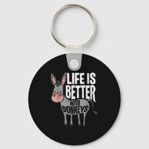 Chaveiro A Vida É Melhor Com Donkeys - Donkey Engraçado