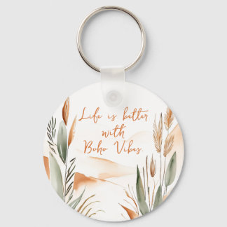 Chaveiro A vida é melhor com o Boho Vibes - Boho personaliz