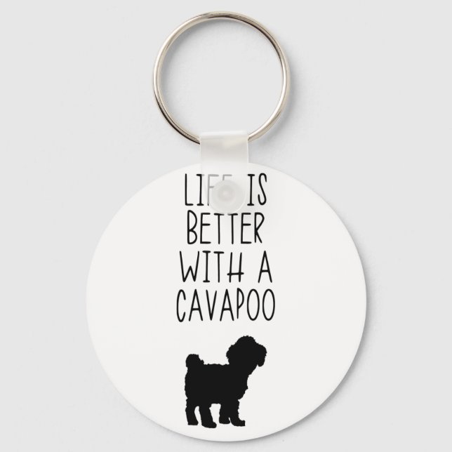 Chaveiro A Vida É Melhor Com Um Cavapoo (Frente)